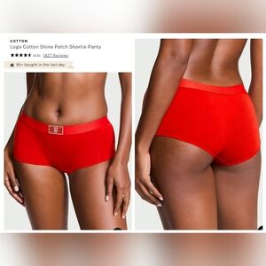 Victoria's secret shine patch logo cotton boyshort panty